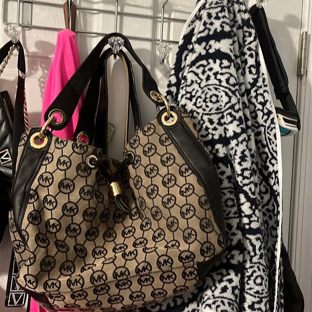 Black and brown Michael Kors purse